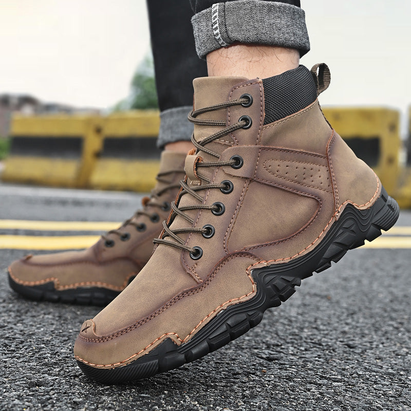 Men Casual Ankle Boots Leather Winter Orthopedic Shoes