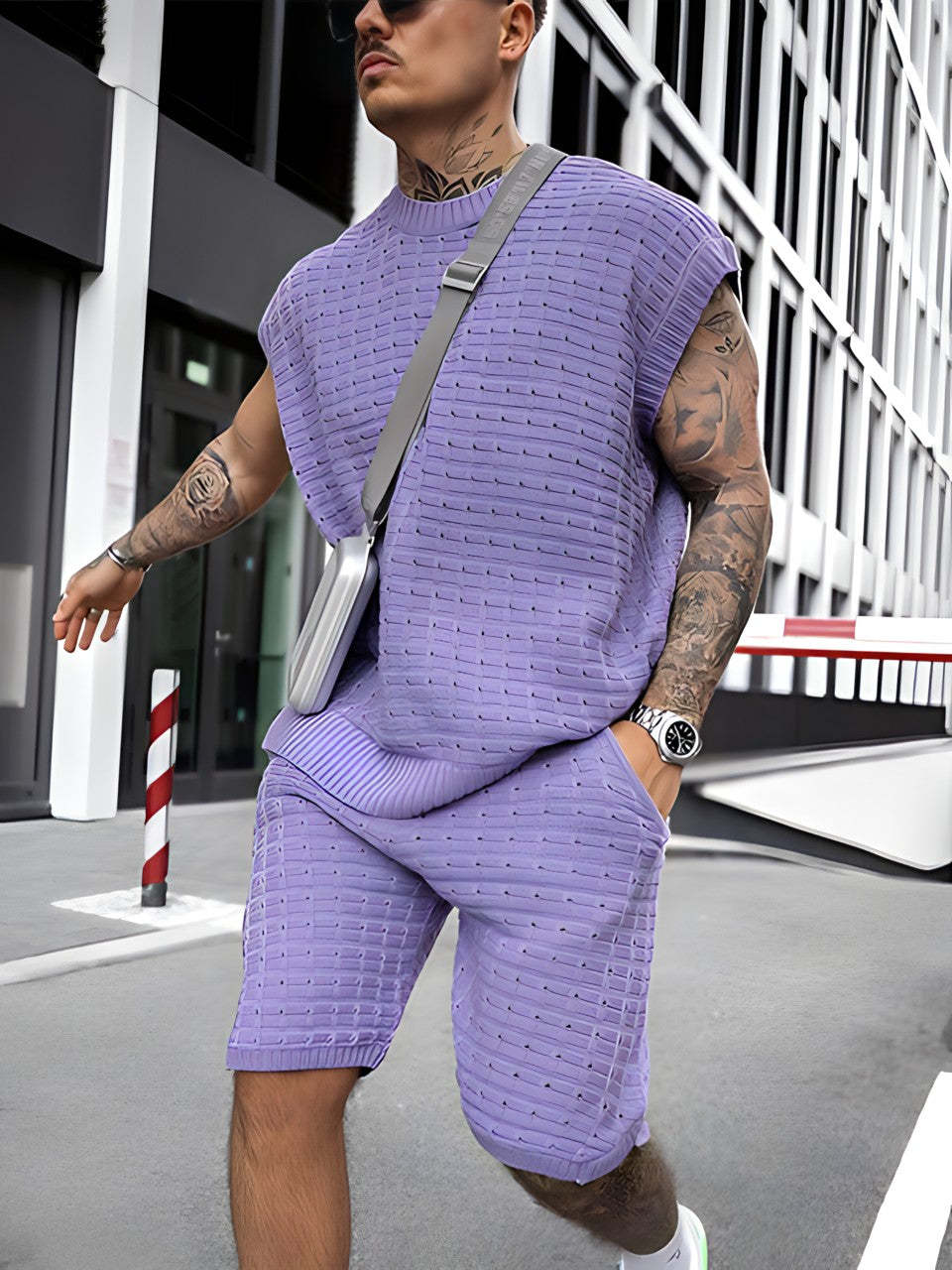 Sleeveless Knitted Men's Set