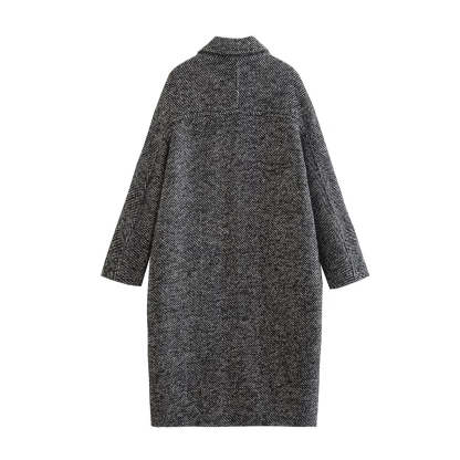 Women's Herringne Pattern Overcoat