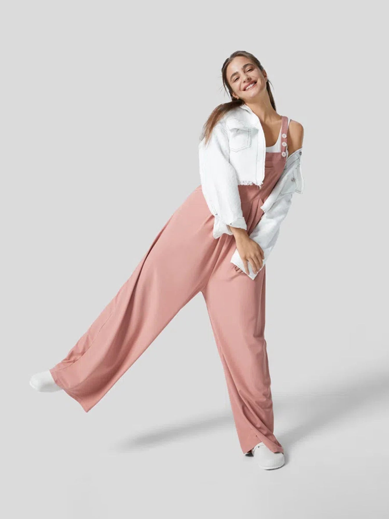 Casual Overall Wide-Leg Pants