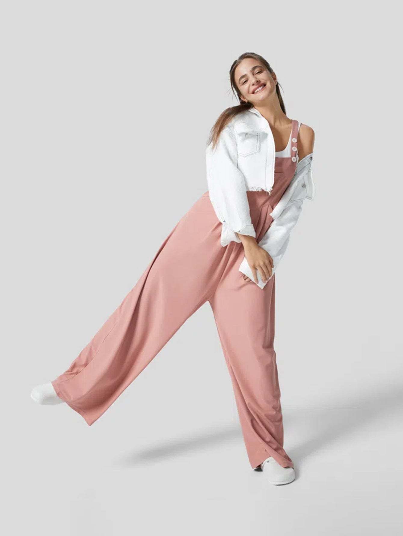 Casual Overall Wide-Leg Pants