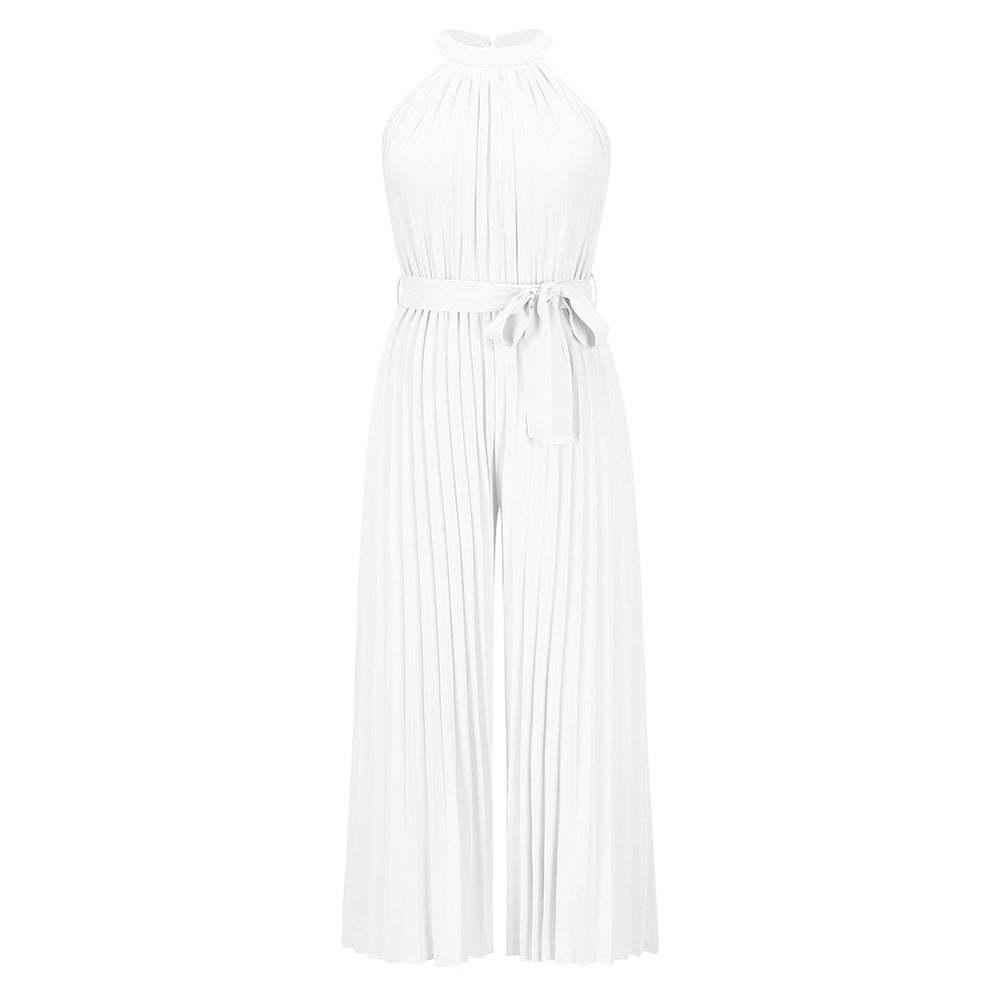 Pleated Jumpsuit With Belt