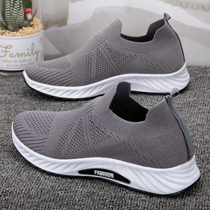 Men's Sneakers Slip On Running Shoes Non-slip Cushioning Breathable Light Soft Running Road Running Rubber Tulle Spring Fall Black Blue Grey