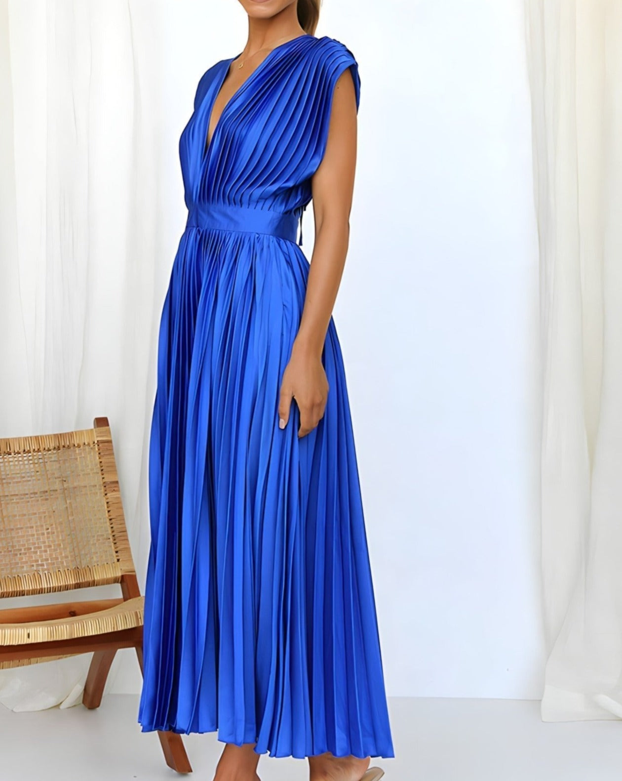 Flowy V-Neck Midi Dress