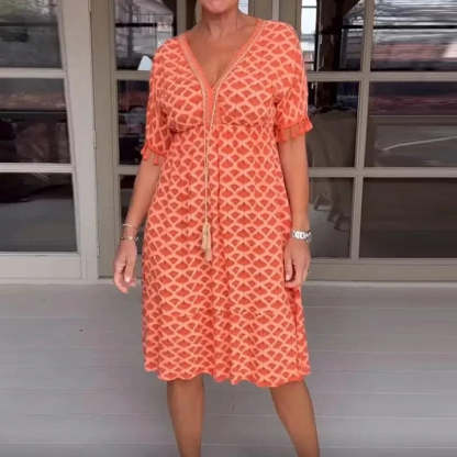  Floral V-neck Dress