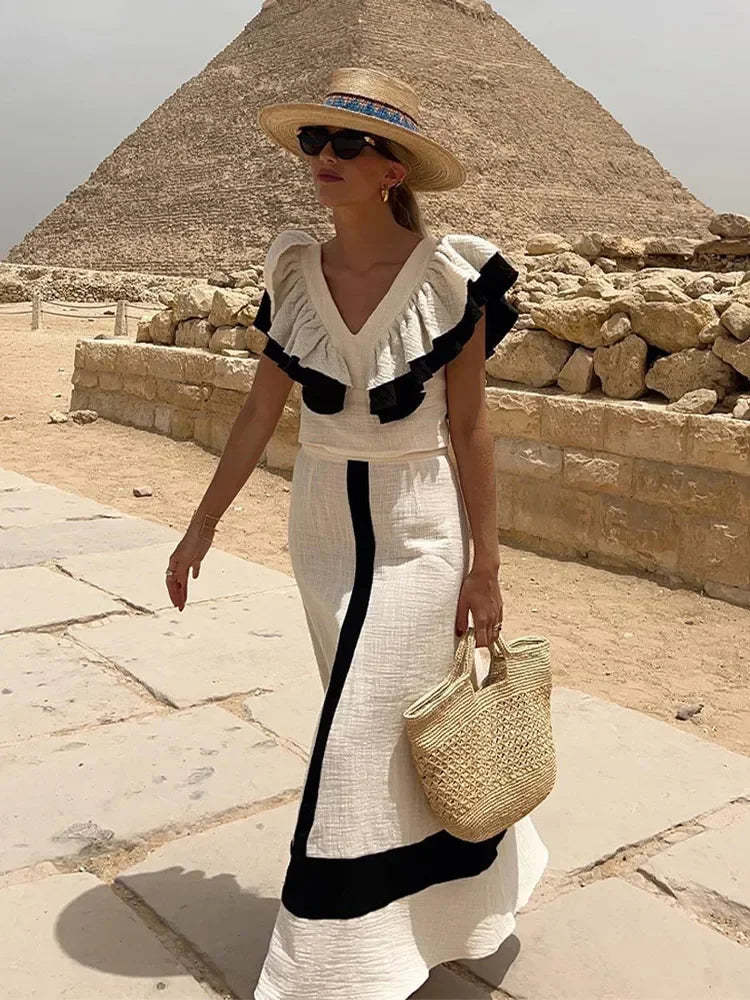 Chic Ruffled Maxi Dress