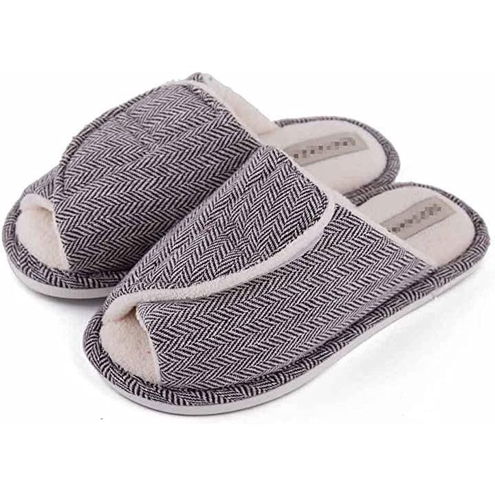 Swollen Feet Non-Slip Open Toe Indoor Wool Slippers
