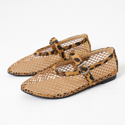 Women's Mesh Ballet Flats Comfy Mary Jane Shoes