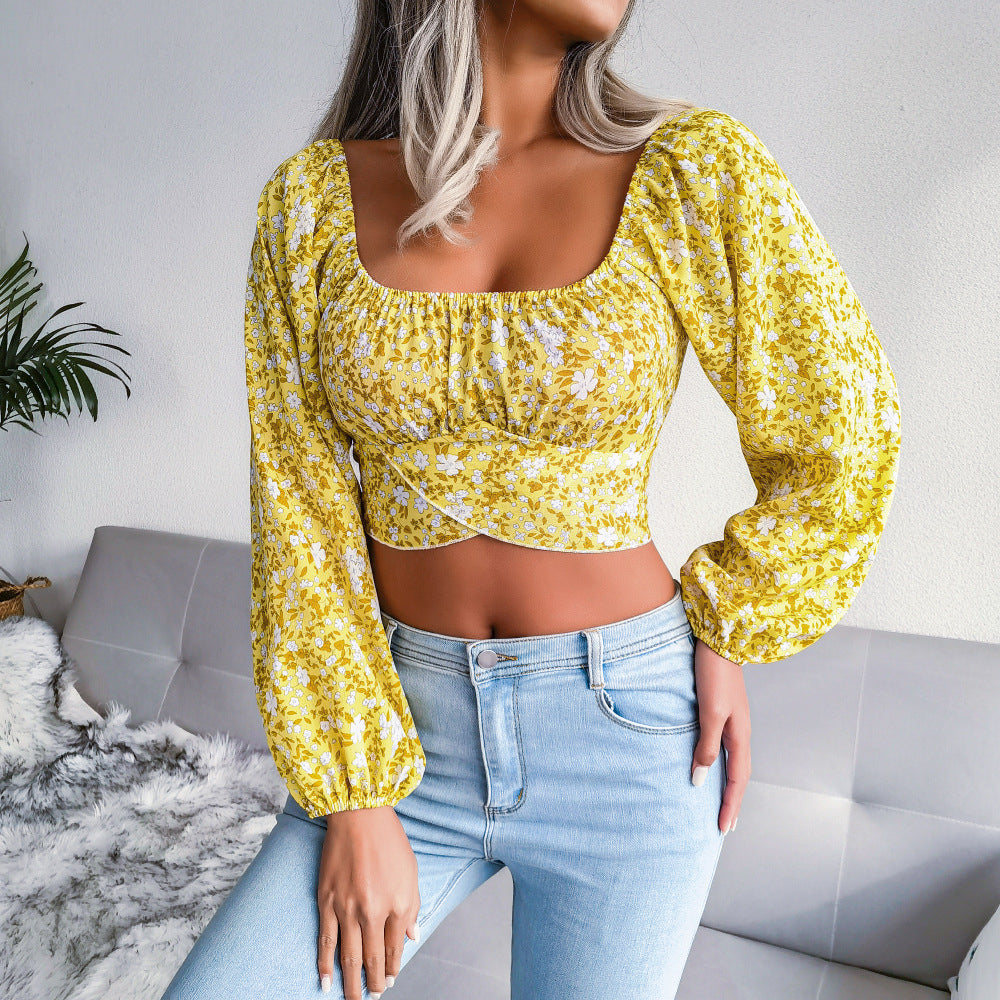 Milkmaiden Top With Floral Print