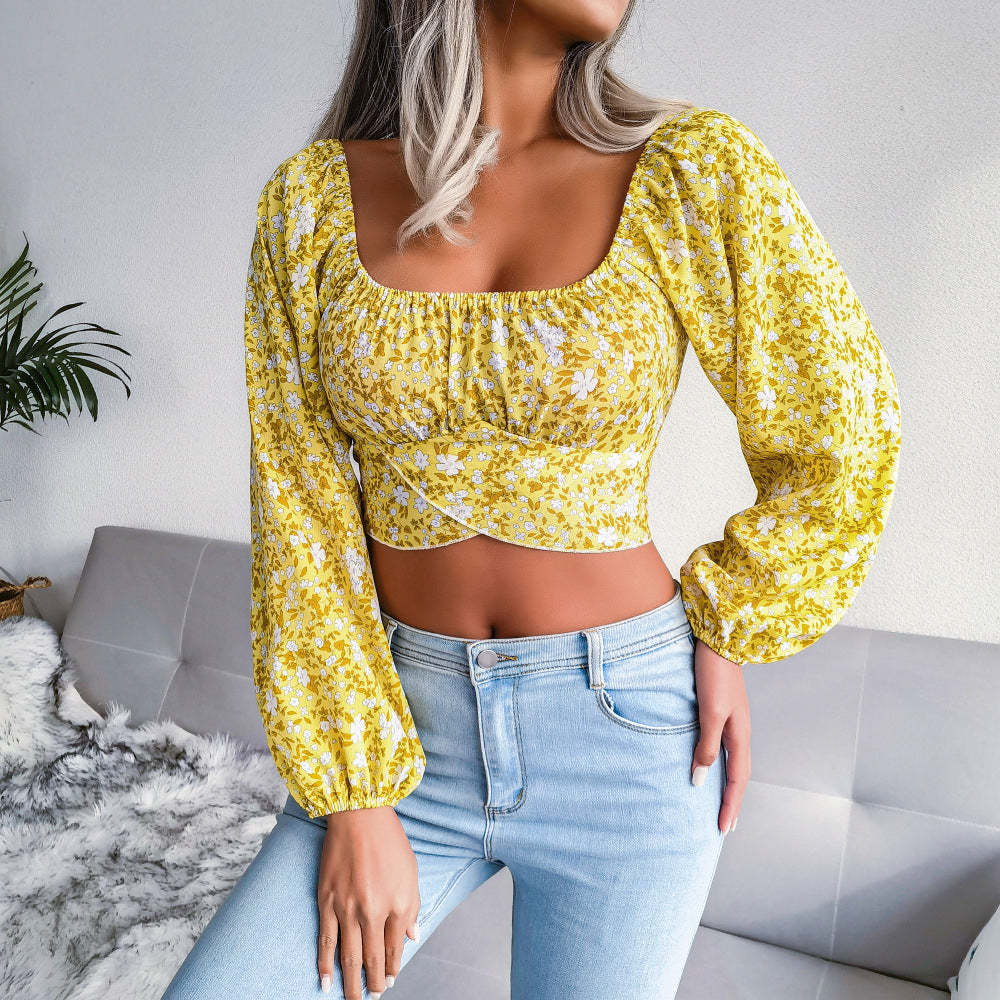 Milkmaiden Top With Floral Print