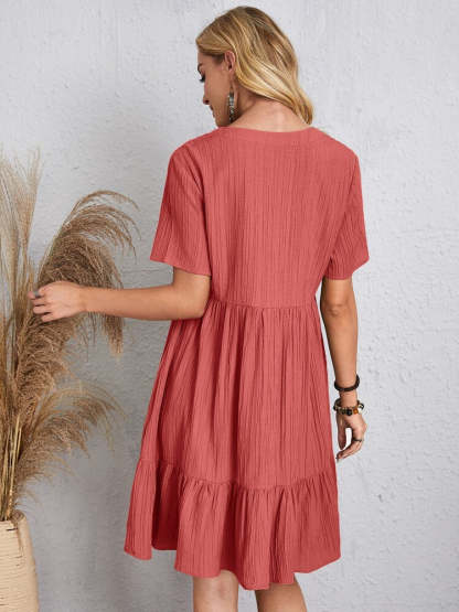 V-neck midi dress