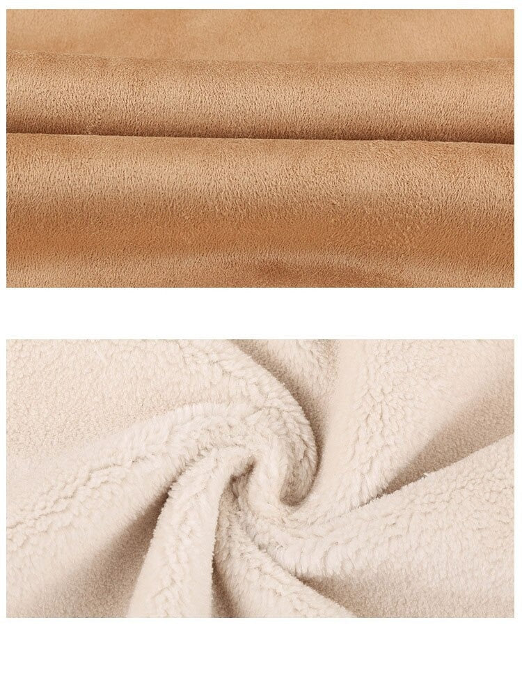 Suede Biker Jacket With Lambswool Lining
