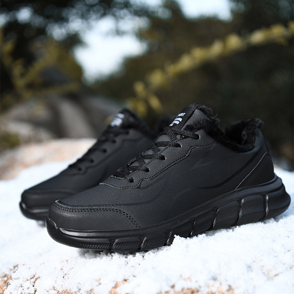 Men's Black Leather Comfort Sneakers