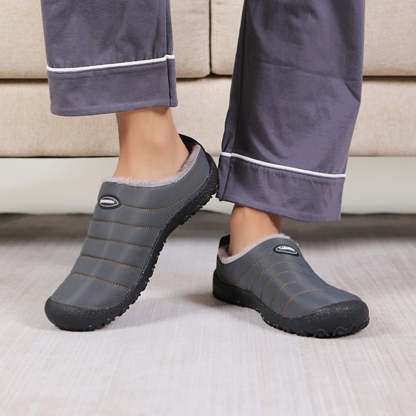 Fur Slippers For Men Waterproof Indoor And Outdoor Winter Slides