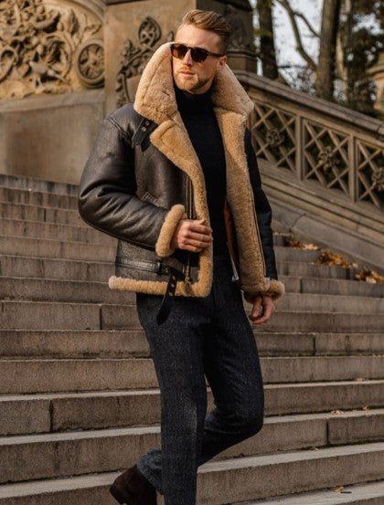 Men's Premium Shearling Leather Jacket
