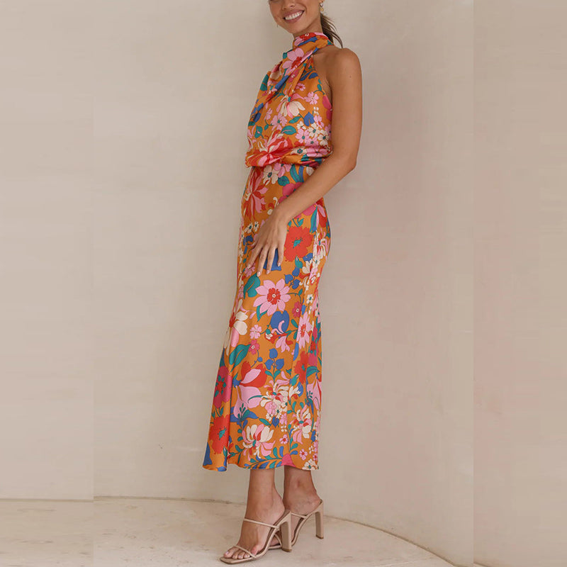 Floral Satin Dress