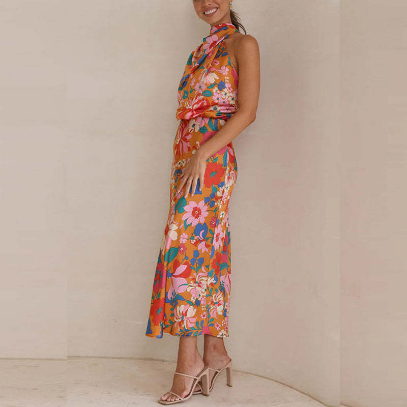 Floral Satin Dress