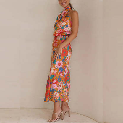 Floral Satin Dress