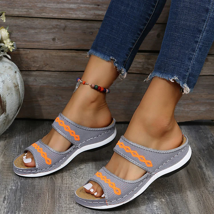 Leather Orthopedic Arch Support Sandals Diabetic Walking Cross Sandals
