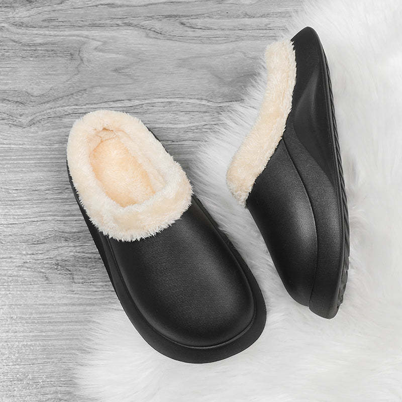 Waterproof Men Slippers Anti-slip Plush Home Footwear