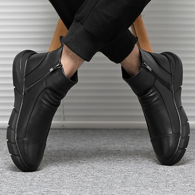 Italian Handmade Genuine Leather Zipper Boots