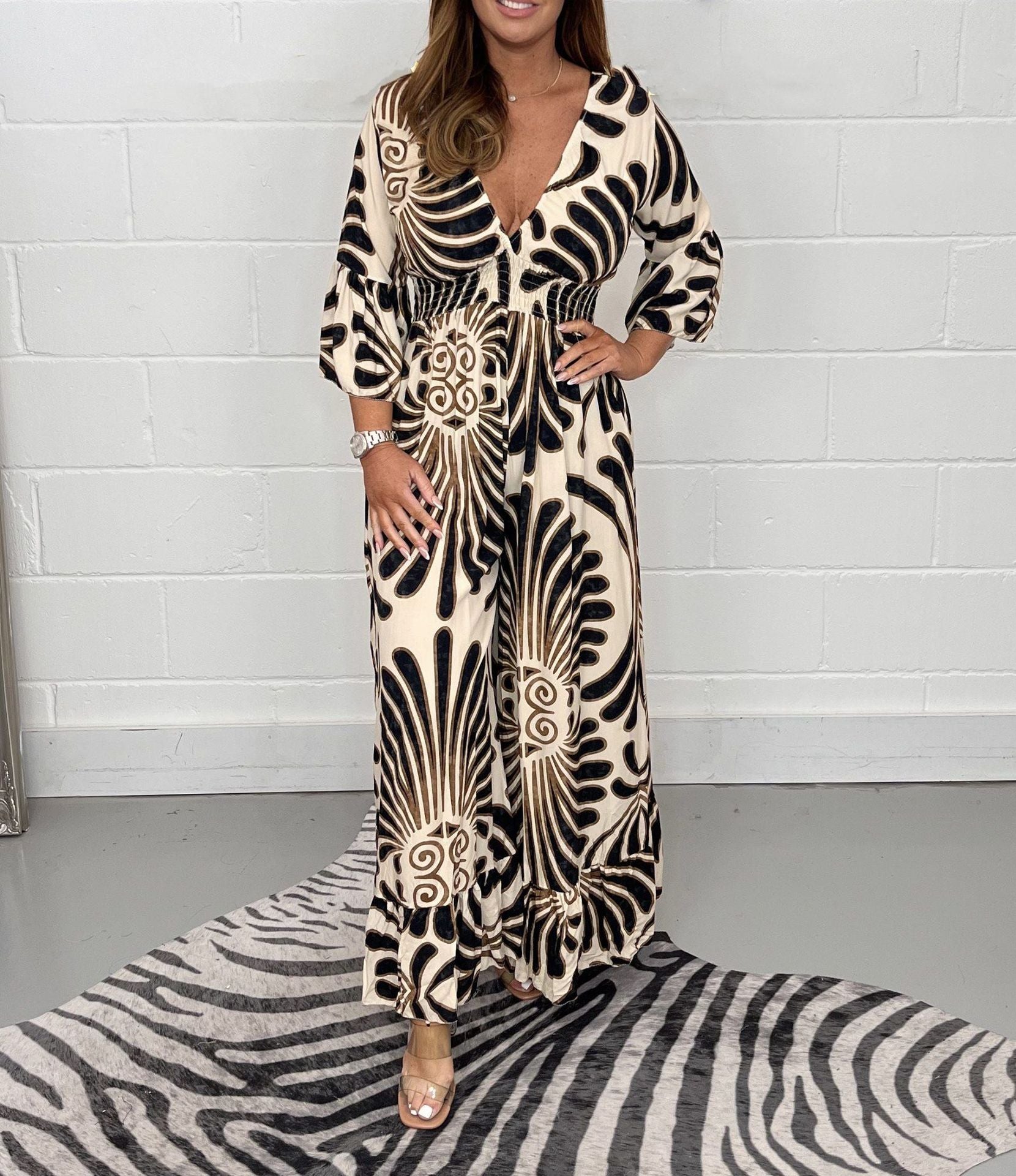 V-neck jumpsuit