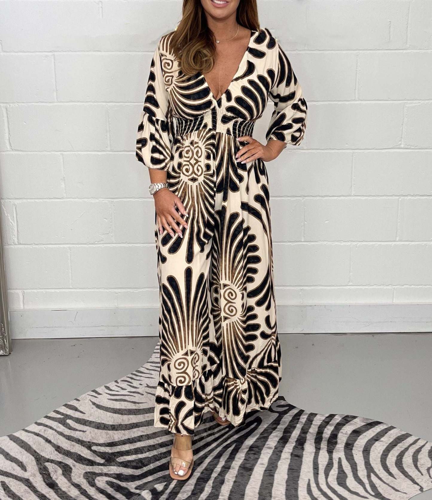 V-neck jumpsuit