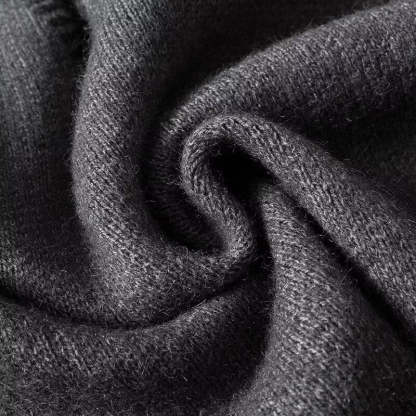Charcoal Chic Wool-Blend V-Neck Pullover