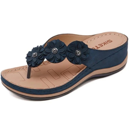 Women's Flowers Clip Toe Wedge Beach Sandals