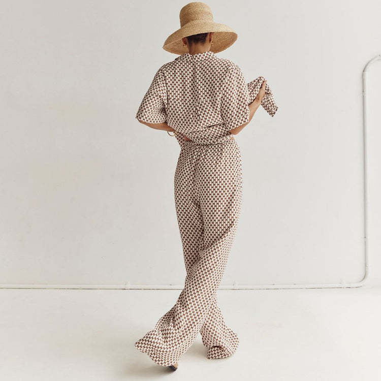 Geometric Print Shirt & Trousers Set