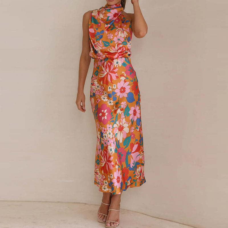 Floral Satin Dress