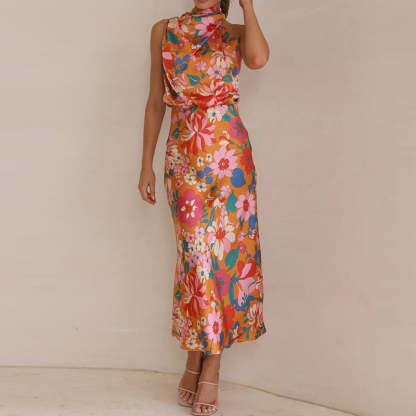 Floral Satin Dress