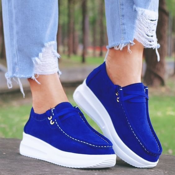 Women’s Fashionable And Comfortable Lace-Up Platform Casual Shoes
