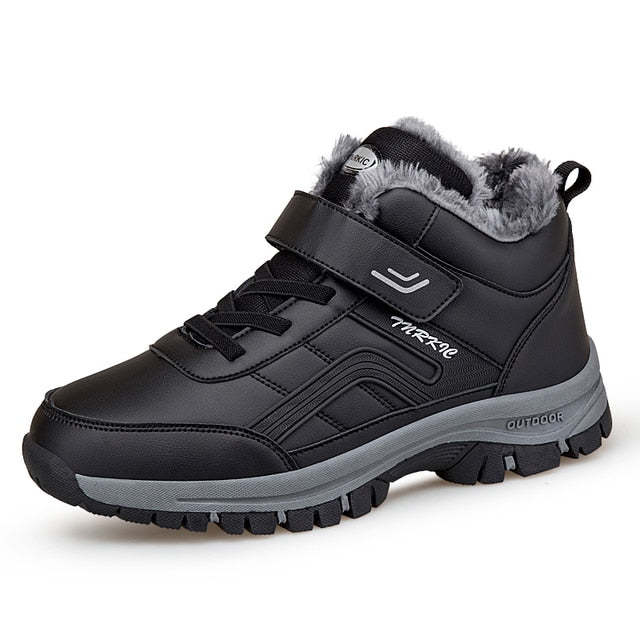Men Velcro Fur Ankle Boots Waterproof Orthopedic Shoes