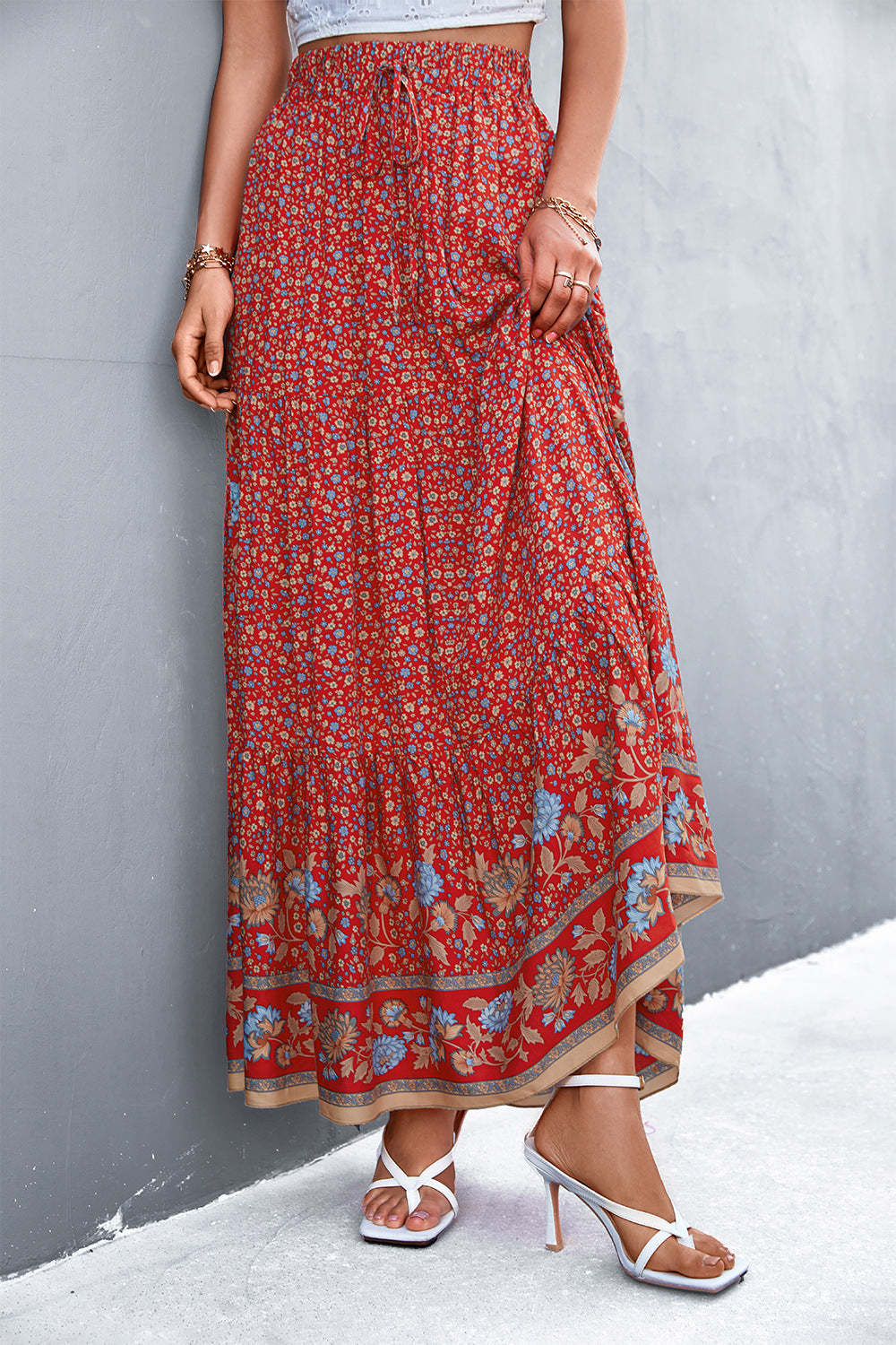 Hemian Floral Maxi Skirt
