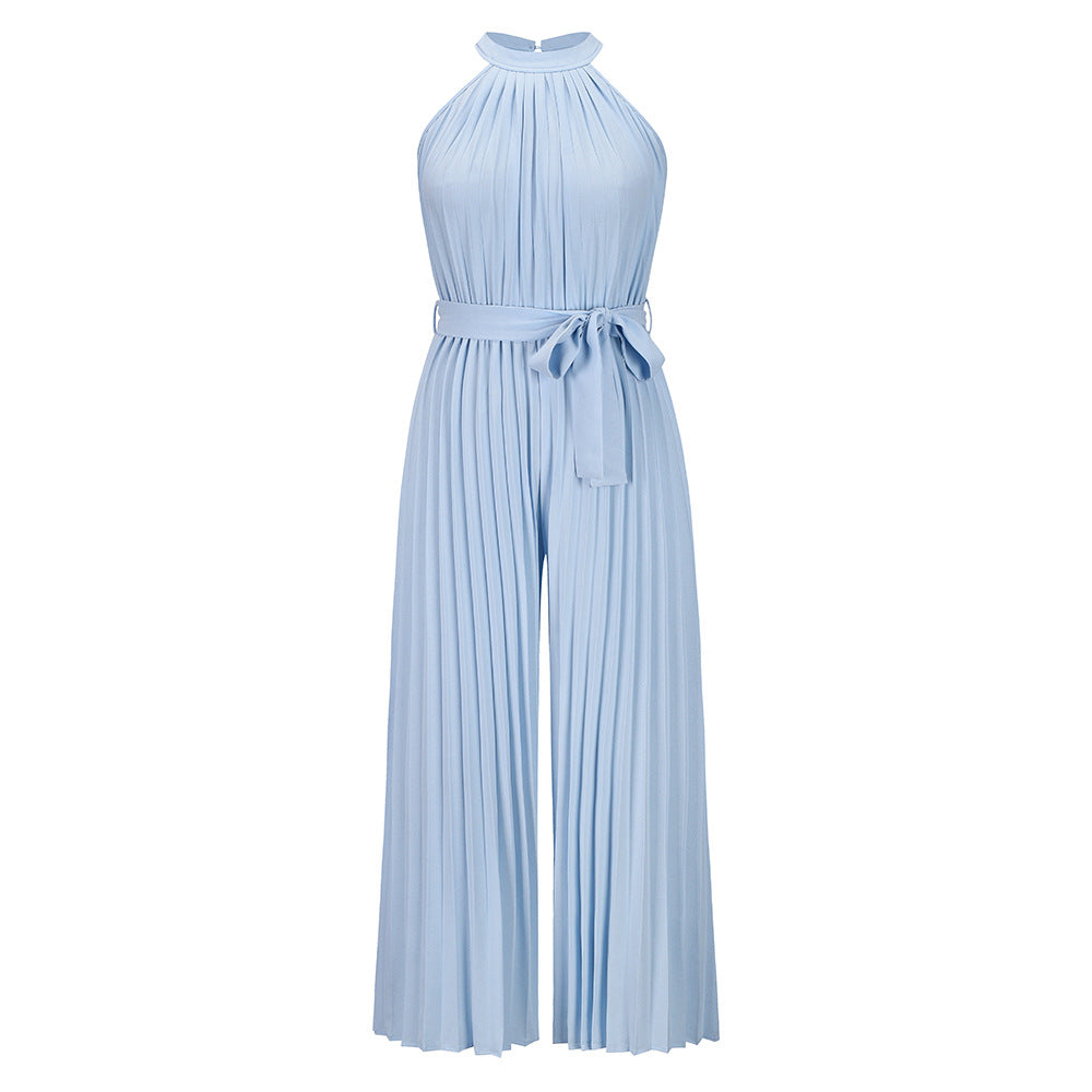 Pleated Jumpsuit With Belt