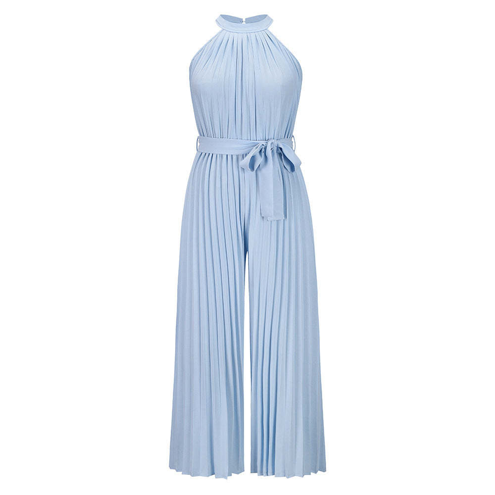 Pleated Jumpsuit With Belt
