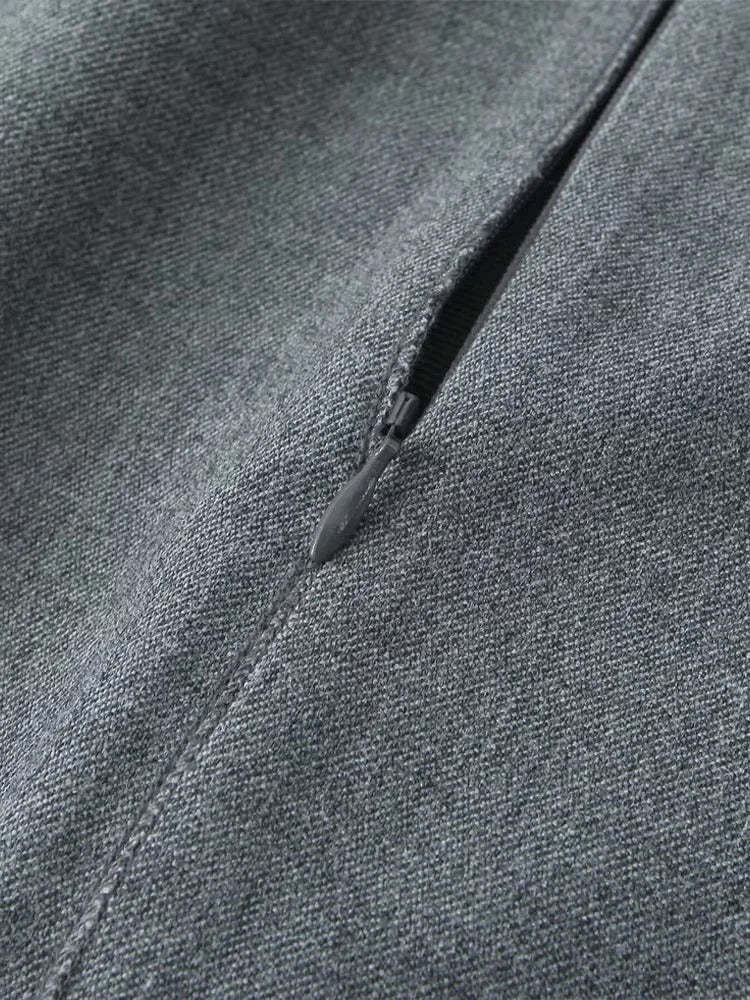 Elegant Charcoal Sleeve Sheath Dress