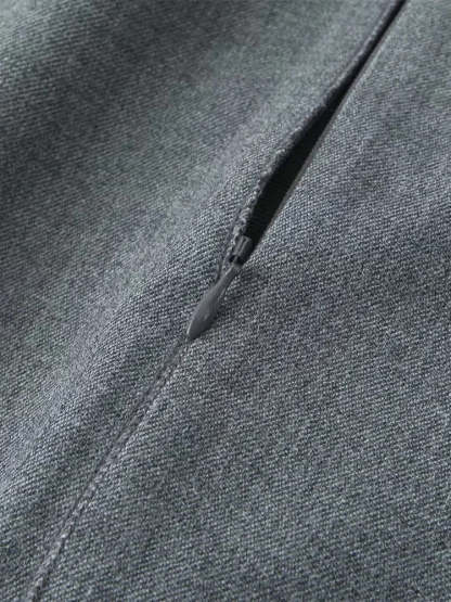 Elegant Charcoal Sleeve Sheath Dress