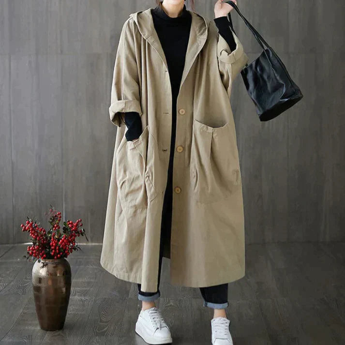 Windproof OverSized Trench Coat With Pockets