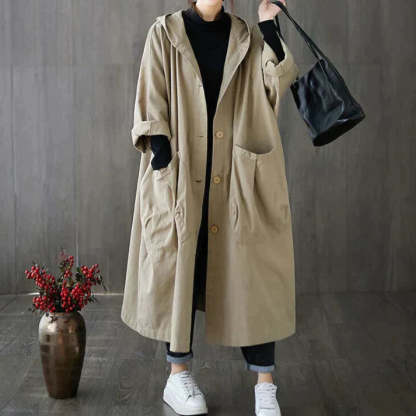 Windproof OverSized Trench Coat With Pockets