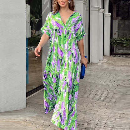 Summery V-neck Maxi Dress