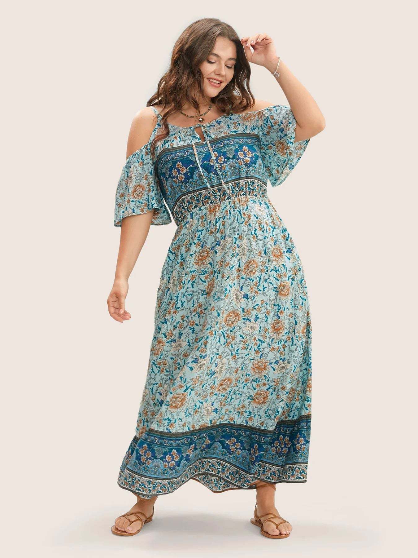 hemian Floral Maxi Dress