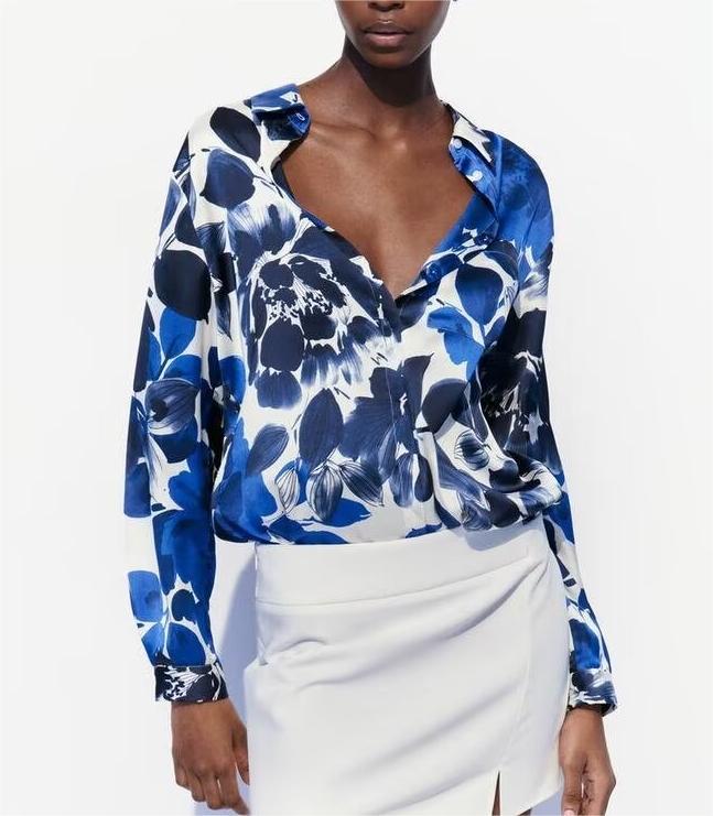 Floral Silk-Like Blouse