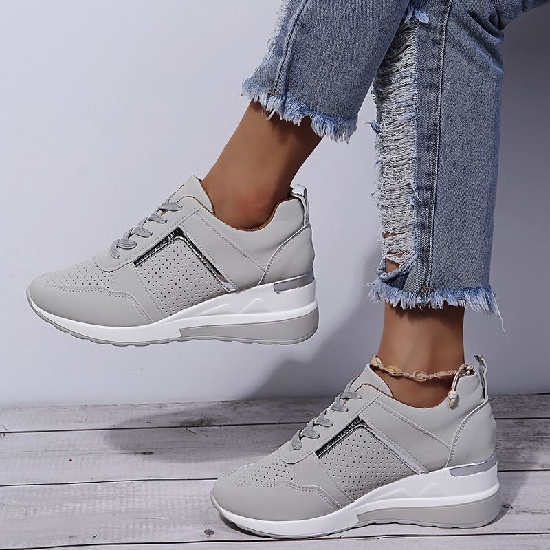 Orthopedic Lace-up Wedge Sneakers