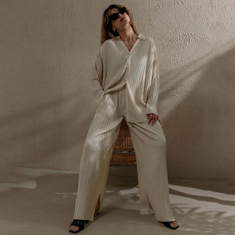 Pleated Pantsuit Set