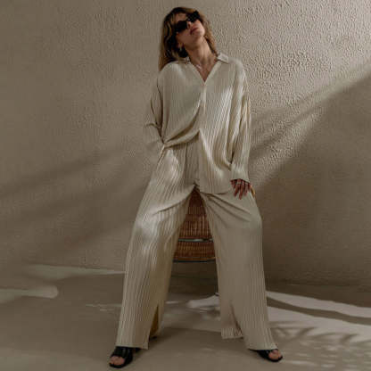 Pleated Pantsuit Set