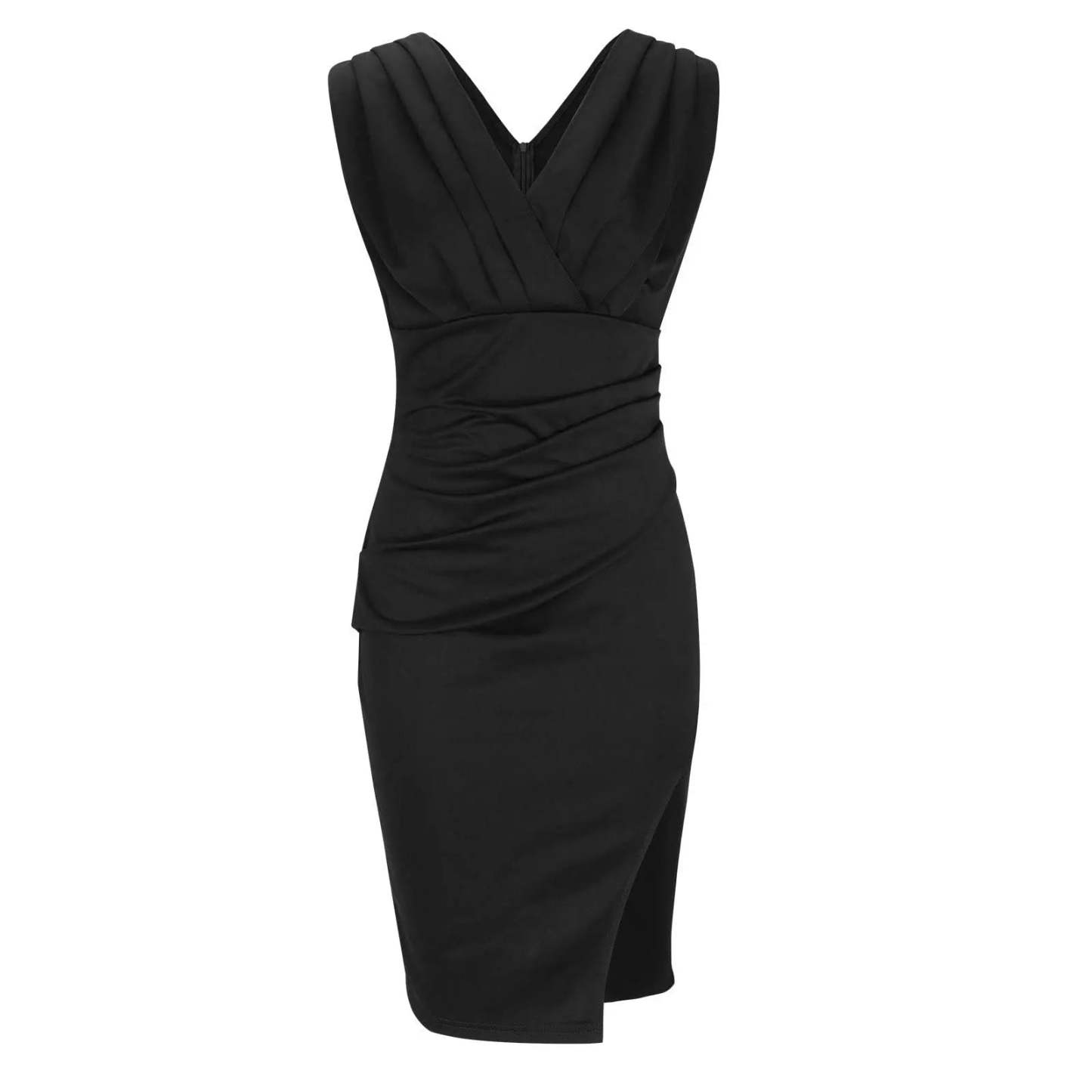 V-Neck Slit Midi Dress