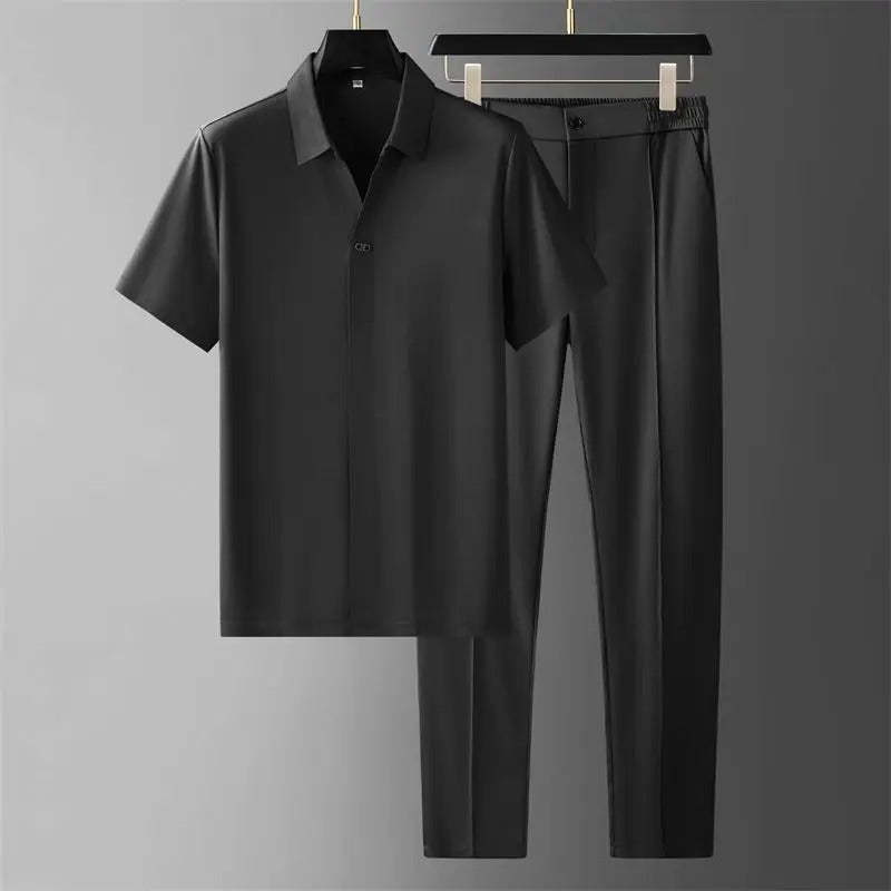 Strechy Polo & Pants Set for Men