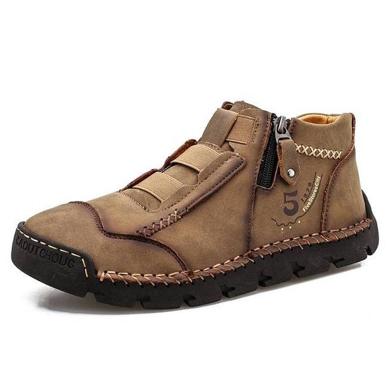 Leather Ankle Boots For Men Comfy Walking Orthopedic Shoes